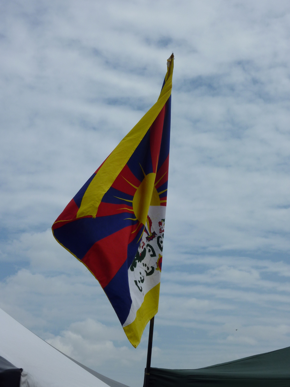 Flying the Tibet flag