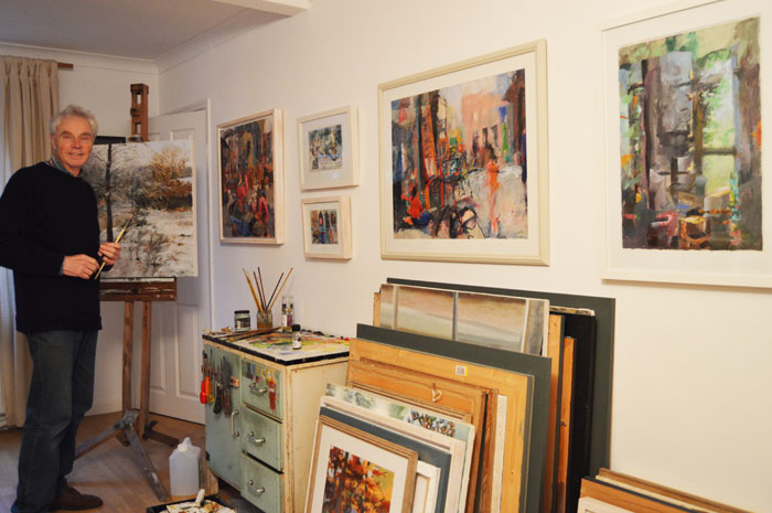 Julian Bond in his studio